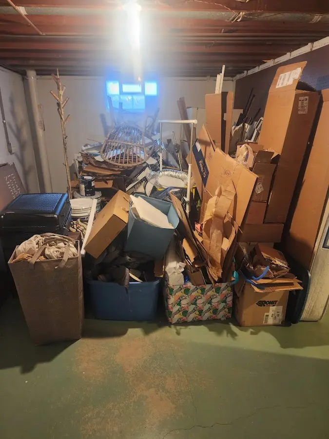 Roll-off dumpster container at job site for Construction Dumpster Rental in Forest Park